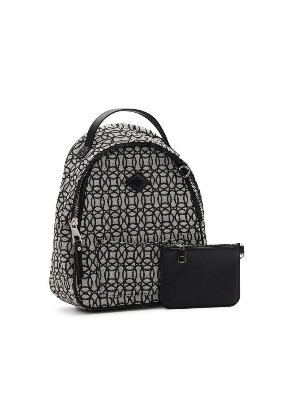 NWT Time and Tru Women's Ruby Backpack Black And Grey Handbag With Coin Purse